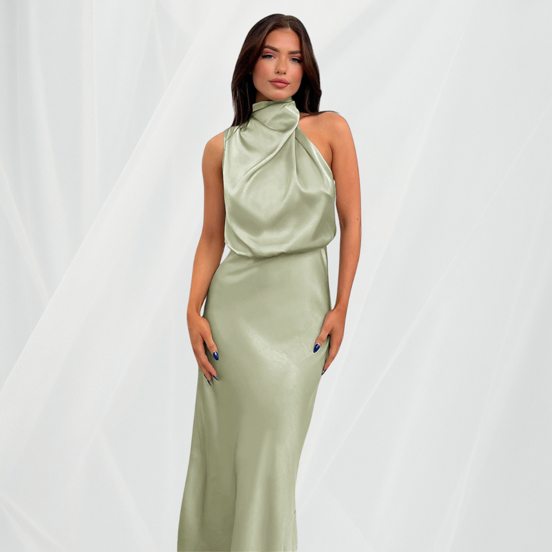 Flavia™ | Stunning satin halter dress